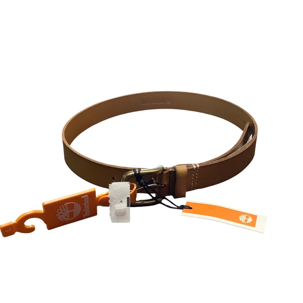 Timberland‎ Boy Genuine Leather Belt Wheat Tan Brass Buckle Size L 30-32 NEW